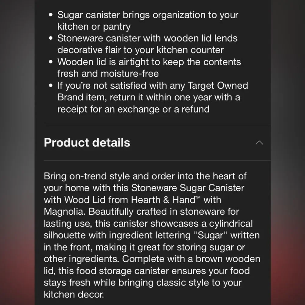 Hearth & Hand Ceramic Sugar Canister